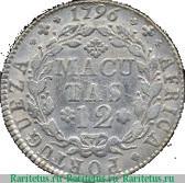 Реверс монеты 12 макут 1789-1796 годов   Ангола