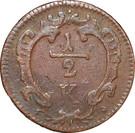 Реверс монеты ½ крейцера 1760-1764 годов   Австрия