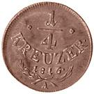 Реверс монеты ¼ крейцера 1816 года   Австрия