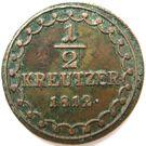Реверс монеты ½ крейцера 1812 года   Австрия