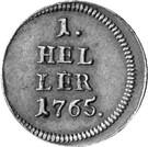Реверс монеты 1 геллер 1763-1765 годов   Австрия