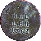 Реверс монеты 1 геллер 1768 года   Австрия