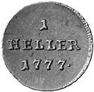 Реверс монеты 1 геллер 1777-1779 годов   Австрия