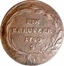 Реверс монеты 1 крейцер 1780 года   Австрия