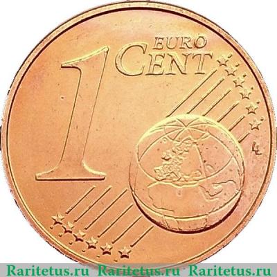 Реверс монеты 1 евроцент 2002-2019 годов   Австрия