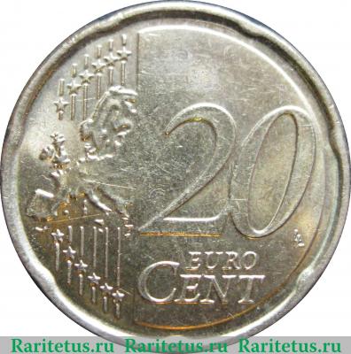 Реверс монеты 20 евроцентов 2007 года   Бельгия
