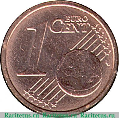 Реверс монеты 1 евроцент 1999-2007 годов   Бельгия