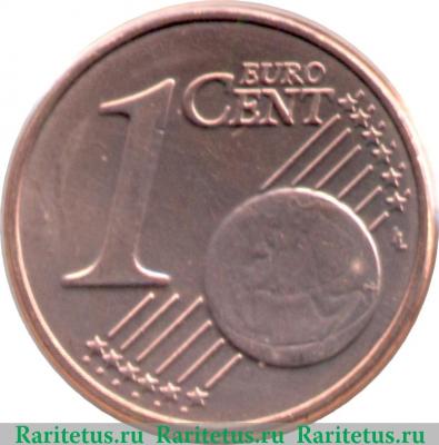 Реверс монеты 1 евроцент 2009-2013 годов   Бельгия