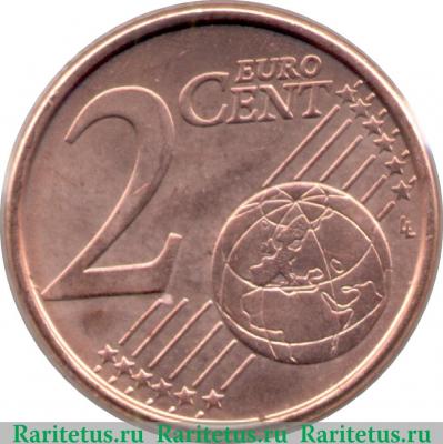 Реверс монеты 2 евроцента 2009-2013 годов   Бельгия
