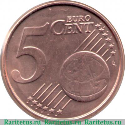 Реверс монеты 5 евроцентов 2009-2013 годов   Бельгия