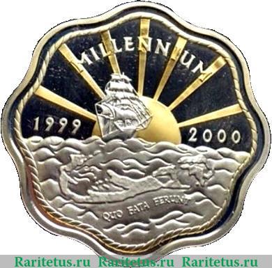 Реверс монеты 2 доллара 2000 года   Бермуды