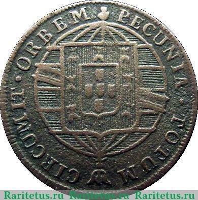 Реверс монеты 37½ рейсов 1818-1821 годов   Бразилия