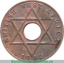 Реверс монеты ½ пенни 1952 года   Британская Западная Африка