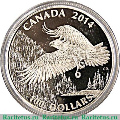 Реверс монеты 100 долларов 2014 года   Канада