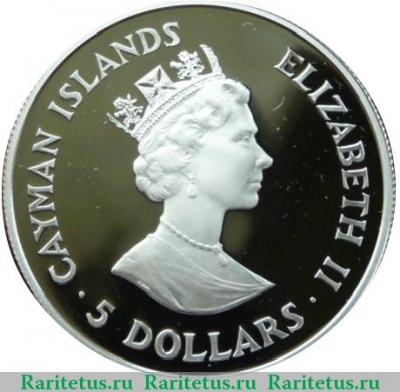 5 долларов 1989 года   Каймановы острова
