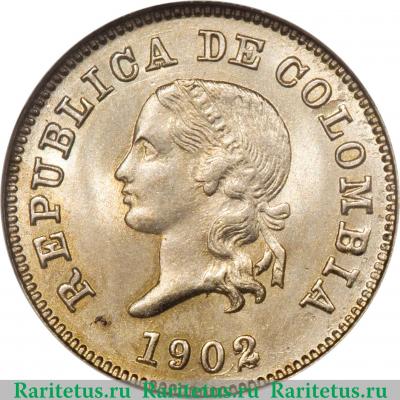 5 сентаво 1886-1902 годов   Колумбия