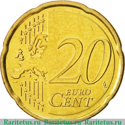 Реверс монеты 20 евроцентов 2008-2019 годов   Кипр