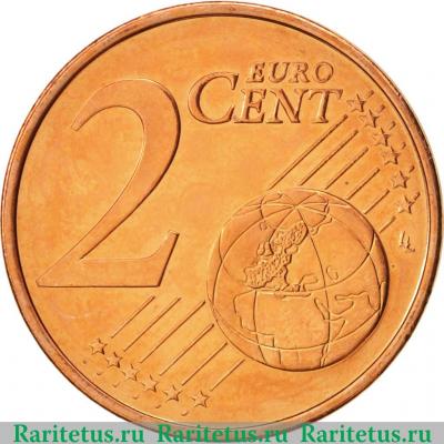 Реверс монеты 2 евроцента 2008-2019 годов   Кипр