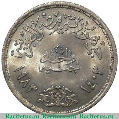 Реверс монеты 1 фунт 1983 года   Египет