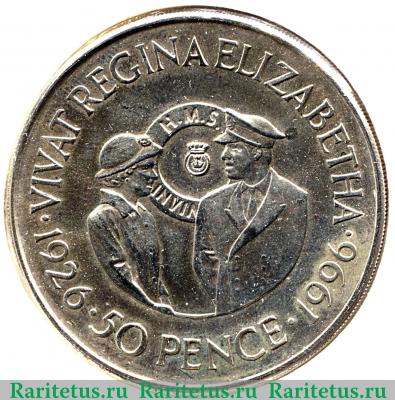 Реверс монеты 50 пенсов 1996 года   Фолклендские острова