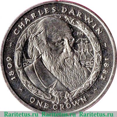Реверс монеты 1 крона 2007 года   Фолклендские острова