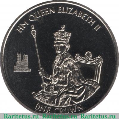 Реверс монеты 1 крона 2015 года   Фолклендские острова