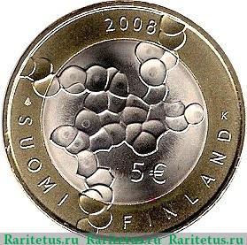 Реверс монеты 5 евро 2008 года   Финляндия