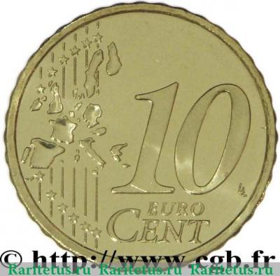 Реверс монеты 10 евроцентов 1999-2006 годов   Финляндия