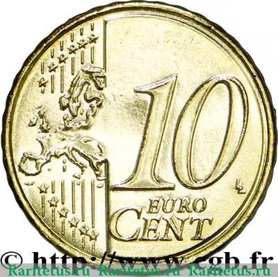 Реверс монеты 10 евроцентов 2007-2018 годов   Финляндия