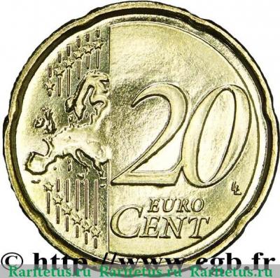 Реверс монеты 20 евроцентов 2007-2018 годов   Финляндия