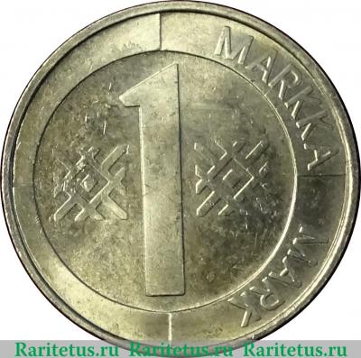 Реверс монеты 1 марка 1993 года   Финляндия