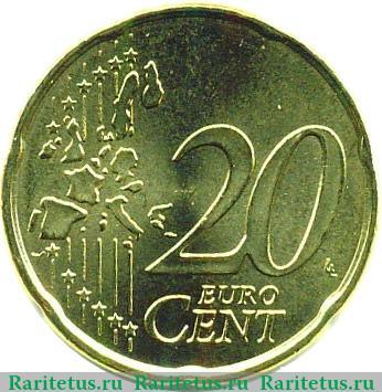 Реверс монеты 20 евроцентов 1999-2006 годов   Франция