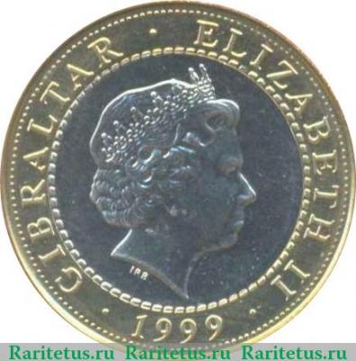 2 фунта 1999 года   Гибралтар