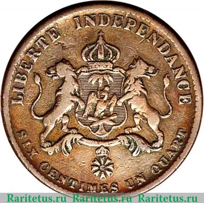 Реверс монеты 6¼ сантимов 1850 года   Гаити