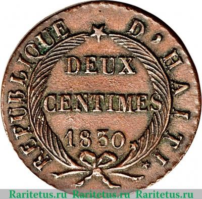 Реверс монеты 2 сантима 1828-1842 годов   Гаити