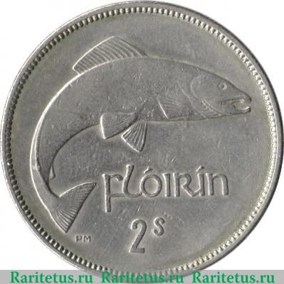 Реверс монеты 2 шиллинга (флорин) 1951-1969 годов   Ирландия