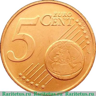 Реверс монеты 5 евроцентов 2002-2019 годов   Ирландия