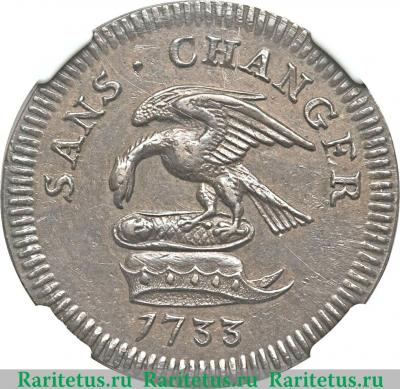 1 пенни 1733 года   Остров Мэн