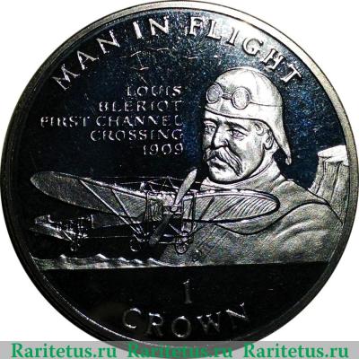 Реверс монеты 1 крона 1994 года   Остров Мэн