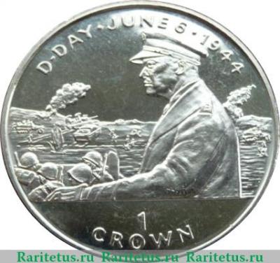 Реверс монеты 1 крона 1994 года   Остров Мэн