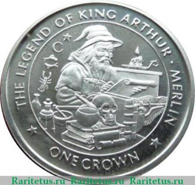 Реверс монеты 1 крона 1996 года   Остров Мэн