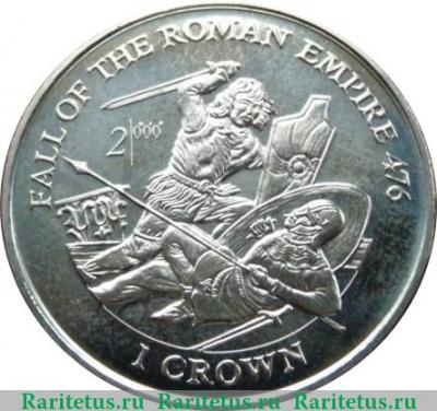 Реверс монеты 1 крона 1997 года   Остров Мэн