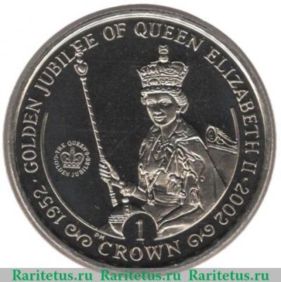 Реверс монеты 1 крона 2002 года   Остров Мэн