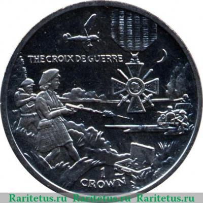 Реверс монеты 1 крона 2004-2005 годов   Остров Мэн