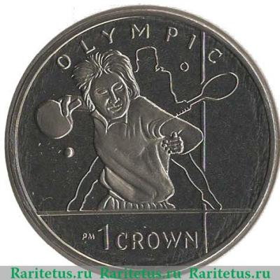 Реверс монеты 1 крона 2012 года   Остров Мэн