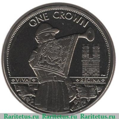 Реверс монеты 1 крона 2012 года   Остров Мэн