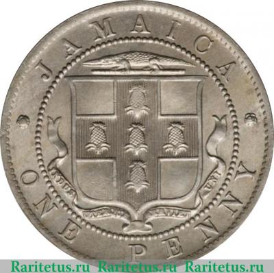 Реверс монеты ½ пенни 1914-1928 годов   Ямайка