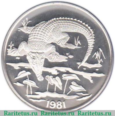 Реверс монеты 10 долларов 1981 года   Ямайка