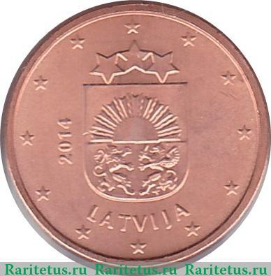 1 евроцент 2014-2019 годов   Латвия