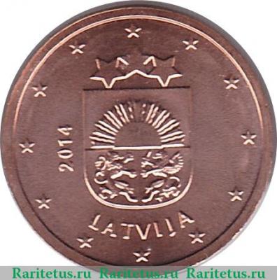 2 евроцента 2014-2019 годов   Латвия